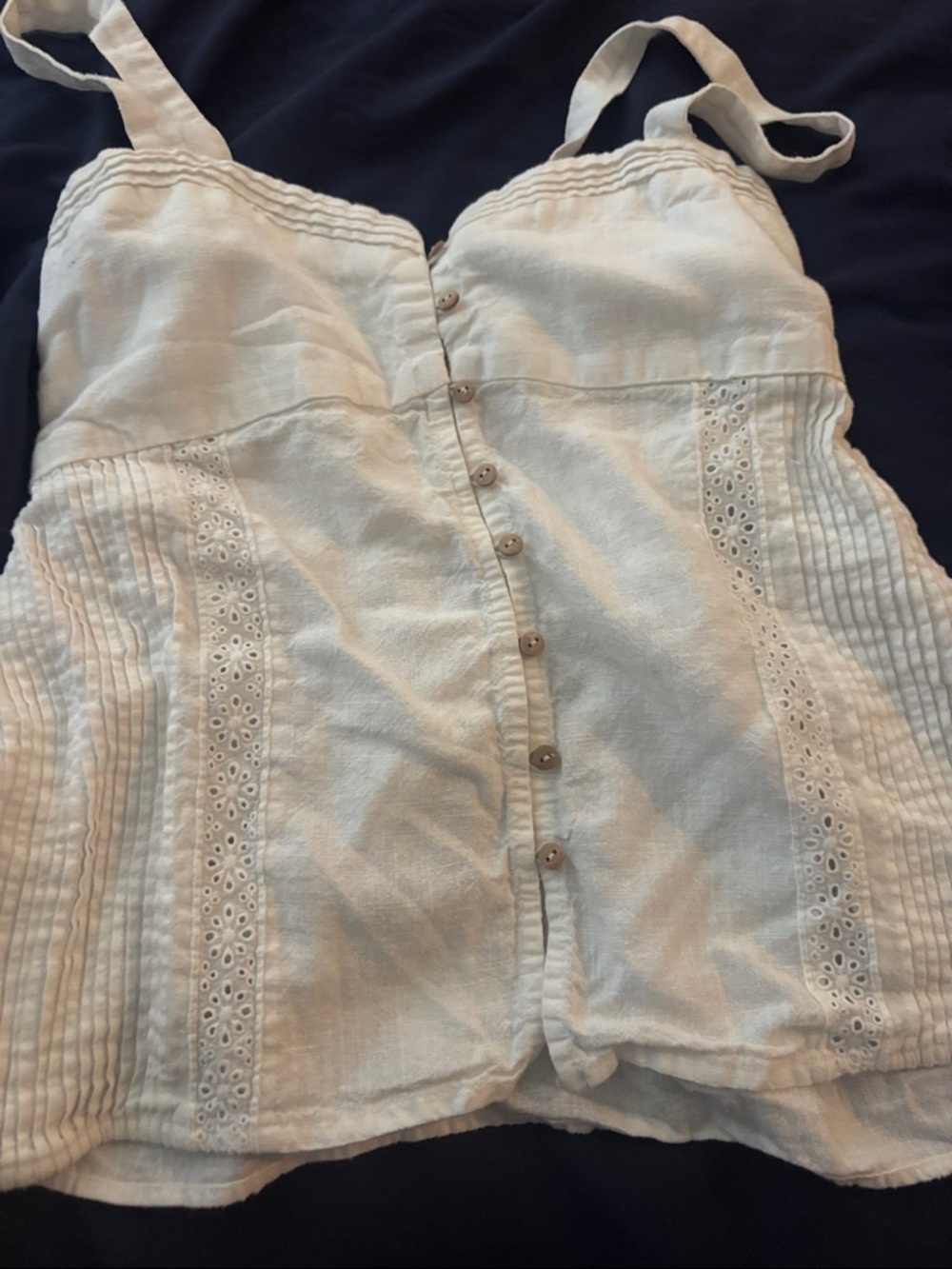 Zara White Smocked Top